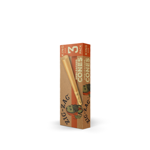 Zig Zag Rolling Papers - Unbleached Cones King - 3 cones SINGLE