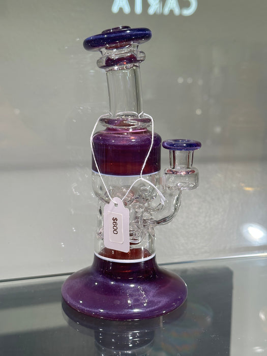 Sleeps Glass Accented Banger Hanger Rig Purple Satin in Ambrosia 10 mm 90 degree