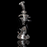Matt D Glass Recycler Rig - Black and Clear 10mm/90
