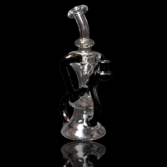Matt D Glass Recycler Rig - Black and Clear 10mm/90