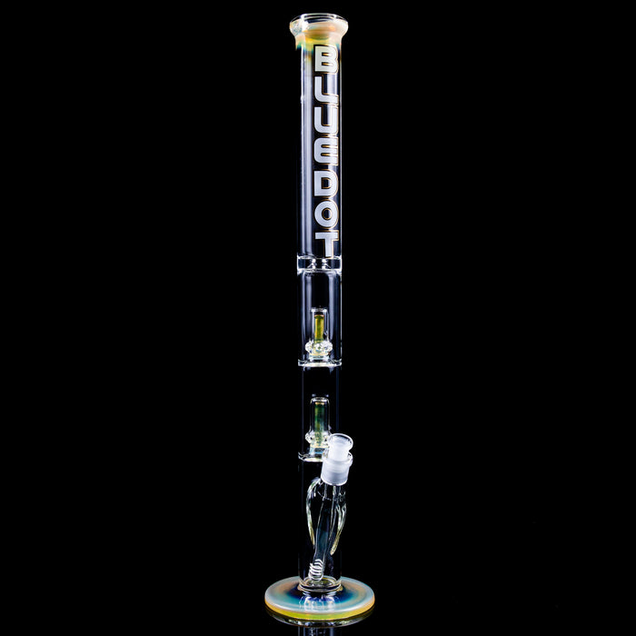 Blue Dot - 24" Straight Tube with Perc and Gold Fuming -1
