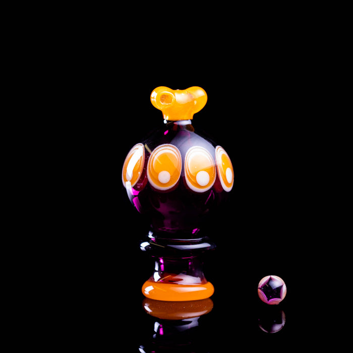 Natrix Glass - Dot Stack Bubble Spinner Cap with Pearl - #2