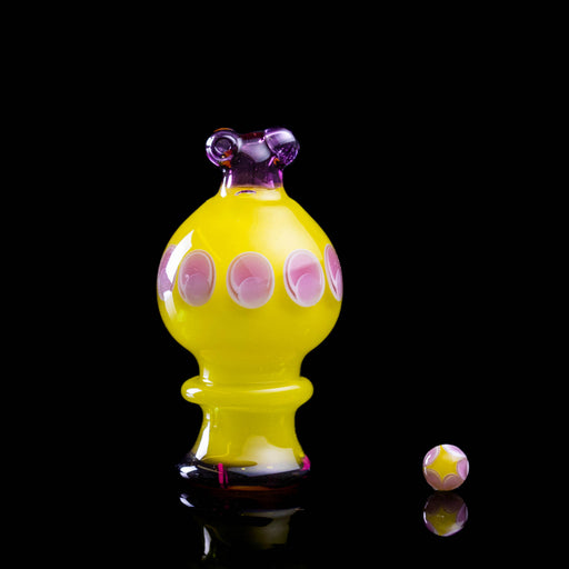 Natrix Glass - Dot Stack Bubble Spinner Cap with Pearl - #19
