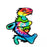 Elbo Dancing Dino Mat - Small Tie Dye