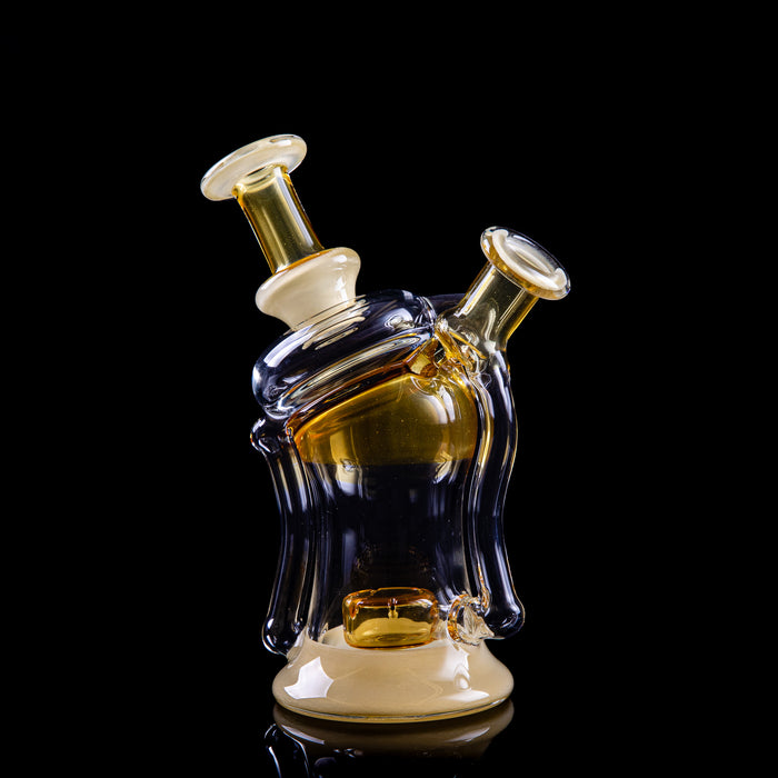 Camper Glass 14mm Floating Recycler Yellow Wood Grain Satin / Raw Honey