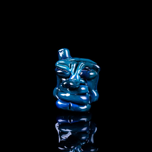 Mor Glass Face Pendant - Small -Azul