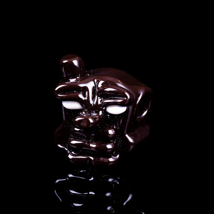 Mor Glass Face Pendant - Medium - Brown