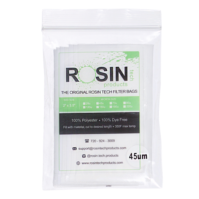 Rosin Tech High Quality Rosin Press Filter Bags, 2 inch by 3.5 inch, Micron Size 45um