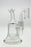 6.5" Bent Neck Fixed 12-Arm Diffuser with Bellow Base 50x5MM (14MM Female) Wavy Sandblasted Logo - Clear .02