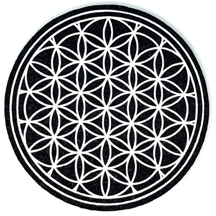 moodmats 8” Circle Dab Mat - Chalk Flower