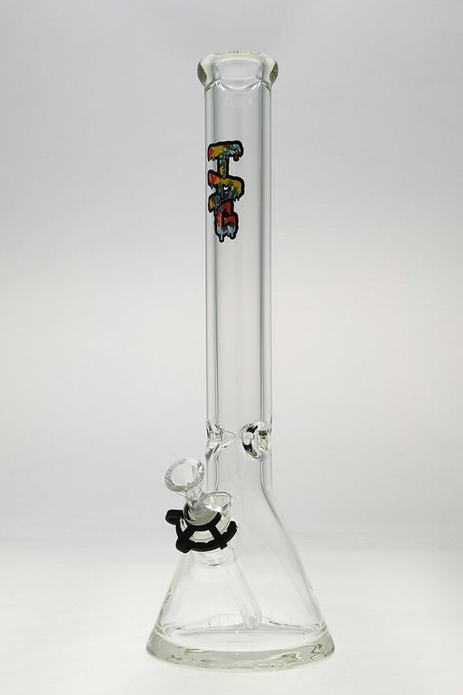 18" Beaker 50x9MM - 18/14MM Downstem (4.50") Wavy Tie Dye Label - Clear .04