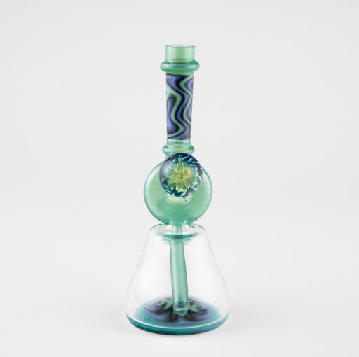Pizzal Glass Teal Wig Wag Donut Dab Rig