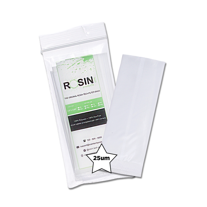 Rosin Tech High Quality Rosin Press Filter Bags, 1.25 inch by 3.25 inch, Micron Size 25um