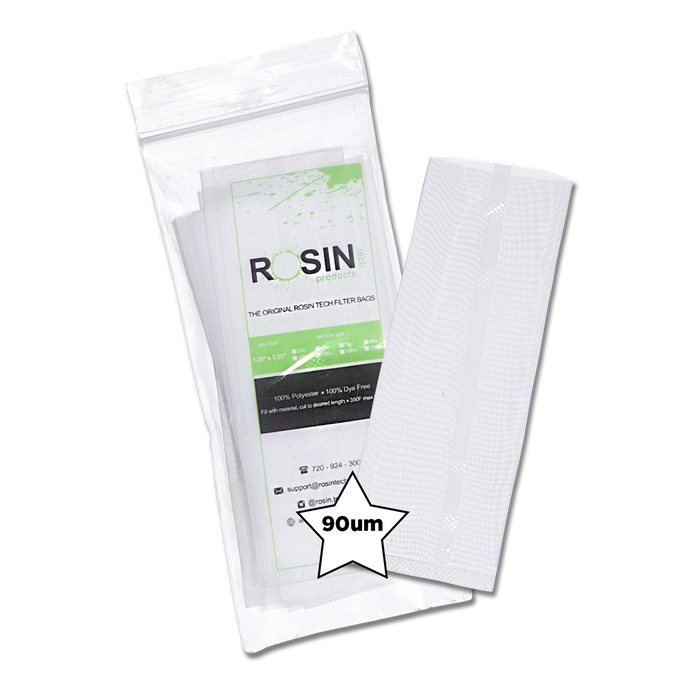 Rosin Tech High Quality Rosin Press Filter Bags, 1.25 inch by 3.25 inch, Micron Size 90um