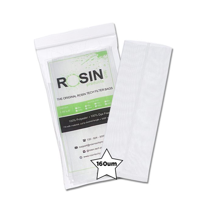 Rosin Tech High Quality Rosin Press Filter Bags, 1.75 inch by 5 inch, Micron Size 160um