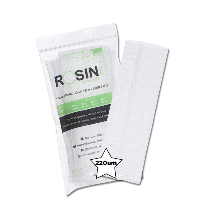 Rosin Tech High Quality Rosin Press Filter Bags, 1.75 inch by 5 inch, Micron Size 220um