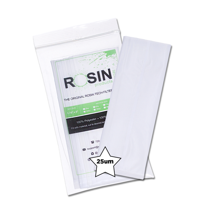 Rosin Tech High Quality Rosin Press Filter Bags, 1.75 inch by 5 inch, Micron Size 25um
