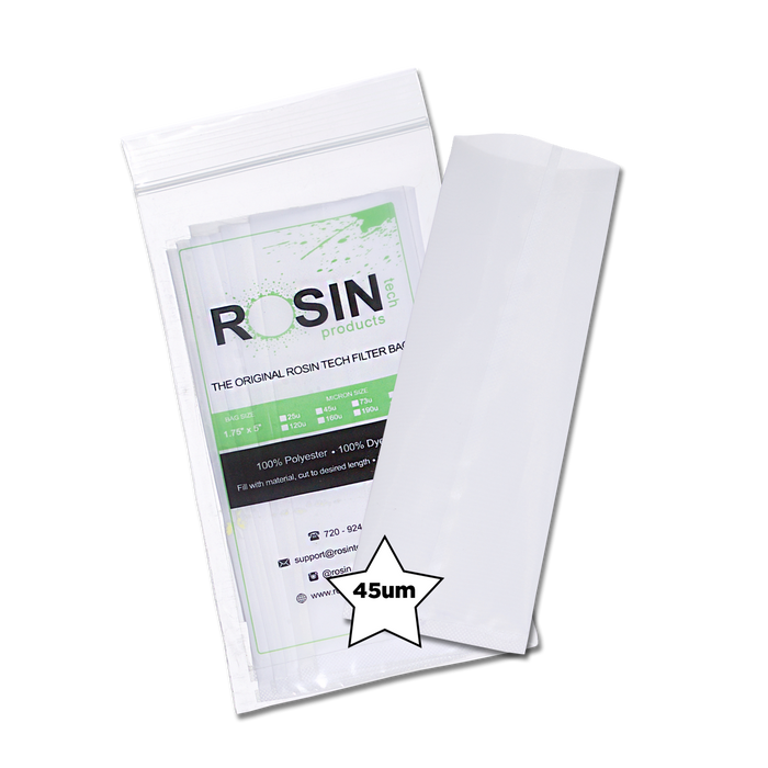 Rosin Tech High Quality Rosin Press Filter Bags, 1.75 inch by 5 inch, Micron Size 45um