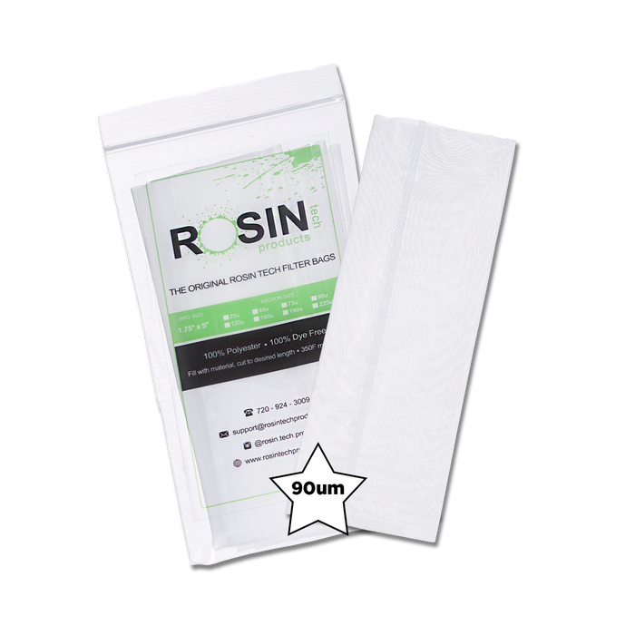 Rosin Tech High Quality Rosin Press Filter Bags, 1.75 inch by 5 inch, Micron Size 90um