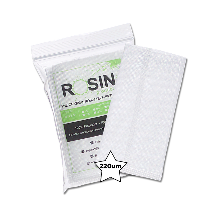 Rosin Tech High Quality Rosin Press Filter Bags, 2 inch by 3.5 inch, Micron Size 220um