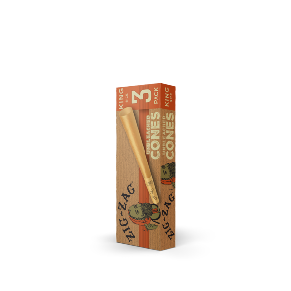 Zig Zag Rolling Papers - Unbleached Cones King - 3 cones SINGLE
