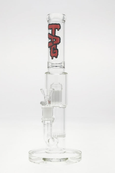 13" 8 Fixed Arm Tree Straight Tube 50x5MM - 18/14MM Downstem (3.50") Wavy Red Label - Clear .03
