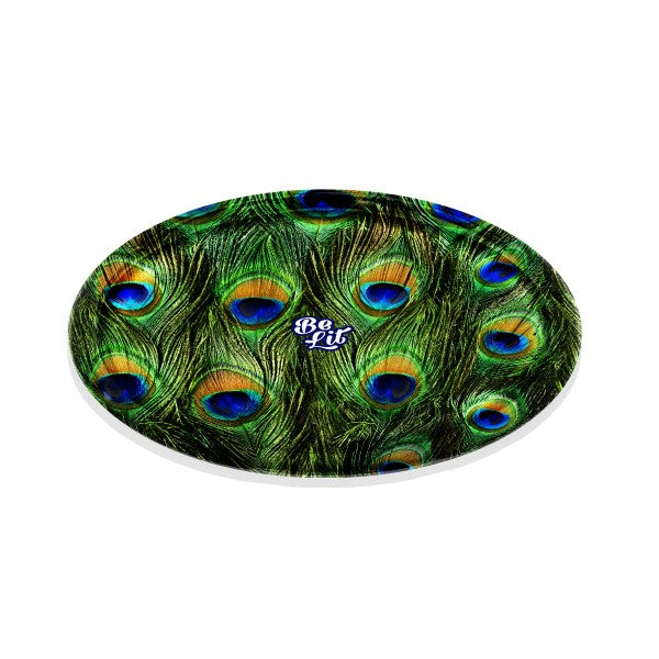Be Lit Round Rolling Tray, Peacock